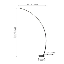 JONATHAN Y Enzo 68" Contemporary Minimalist Metal Arc Dimmable Integrated Floor Lamp Black: Single Bulb, ETL Listed -Furniture store GUEST 8df30f5b e008 4627 b933 dd82b7ac79f1