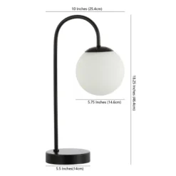 18.25" Iron And Glass Arco Minimalist Mid Century Globe Table Lamp (Includes LED Light Bulb) Black - Jonathan Y -Furniture store GUEST 8e39877c 1252 482a b17b 283d3014d858