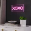 11.75" XOXO Contemporary Glam Acrylic Box Pendant (Includes LED Light Bulb) Neon Pink - JONATHAN Y