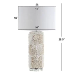 28.5" Seashell/Resin/Crystal Rosette Table Lamp (Includes LED Light Bulb) White - JONATHAN Y -Furniture store GUEST 8fa13f0f 7d50 4080 8b7d ef5655f7149e