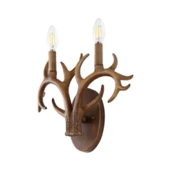 JONATHAN Y Oakley 13.25" 2-Light Southwestern Bohemian Resin/Iron Faux Antler LED Sconce: Rustic Decor, UL Listed, 2700K Warm Light -Furniture store GUEST 8fbd5d9c 0c93 47e0 aa29 ebb2a87792c0