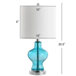 20.5" Glass/Metal Mer Table Lamp (Includes LED Light Bulb) Blue - JONATHAN Y -Furniture store GUEST 8fbd9c11 6a29 4819 8868 9a71f82bf8a7