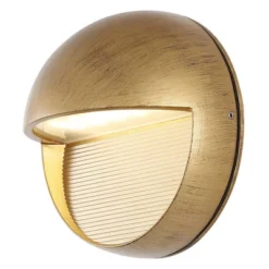 6.25" Orbe Outdoor Metal/Glass Integrated LED Wall Sconce Antique Gold - JONATHAN Y: ETL Listed, Modern Design, Hardwired