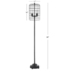 65" Odette Industrial Metal Floor Lamp (Includes Light Bulb) Black - JONATHAN Y -Furniture store GUEST 919d3b53 f094 4e13 89f0 7f302a83ecfb