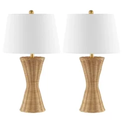 JONATHAN Y Set Of 2 27" Laura Coastal Designer Iron/Rattan Wicker Table Lamps (Includes LED Light Bulb) : Bedroom, Office Decor -Furniture store GUEST 91bb58a0 5034 4075 9459 c93c6de0e029