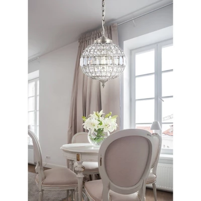 12" Crystal/Metal Georgina Chandelier Pendant (Includes Energy Efficient Light Bulb) Antique Brass - JONATHAN Y 4 12" Crystal/Metal Georgina Chandelier Pendant (Includes Energy Efficient Light Bulb) Antique Brass - JONATHAN Y - Image 4