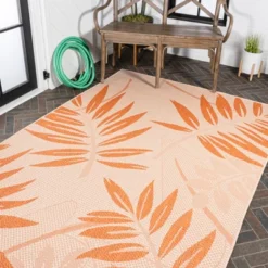 Havana Tropical Palm Leaf Indoor/Outdoor Area Rug - JONATHAN Y -Furniture store GUEST 9313b3df a580 4886 9631 771396f3b49c