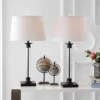30" (Set Of 2) Mason Glass/Metal Table Lamp (Includes LED Light Bulb) Black - JONATHAN Y