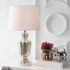 26.5" Glass Olivia Table Lamp (Includes LED Light Bulb) Silver - JONATHAN Y
