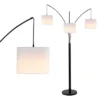 JONATHAN Y 78.5" 3-Light Barrie Mid-Century Modern Head-Adjustable Iron LED Arc Floor Lamp Oil Rubbed Bronze (Includes LED Light Bulb)