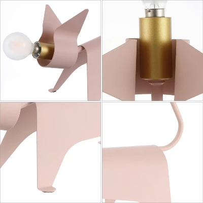 11.75" Penelope Modern Industrial Iron Feline Kids' Lamp (Includes LED Light Bulb) Pink - JONATHAN Y 5 11.75" Penelope Modern Industrial Iron Feline Kids' Lamp (Includes LED Light Bulb) Pink - JONATHAN Y - Image 5