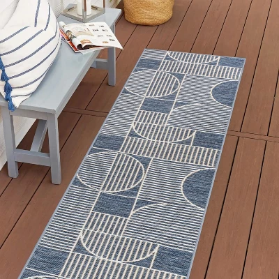 JONATHAN Y Arielle Mid-Century Modern Geometric Lines Reversible Machine-Washable Indoor/Outdoor Area Rug 3 JONATHAN Y Arielle Mid-Century Modern Geometric Lines Reversible Machine-Washable Indoor/Outdoor Area Rug - Image 3
