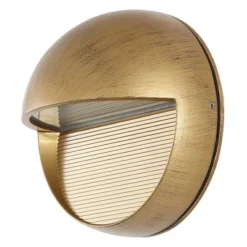 6.25" Orbe Outdoor Metal/Glass Integrated LED Wall Sconce Antique Gold - JONATHAN Y: ETL Listed, Modern Design, Hardwired -Furniture store GUEST 97af7a49 b7d9 44d7 b979 1c23b11405ef