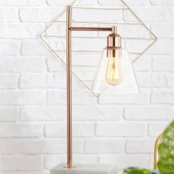 22.25" Metal And Marble Lorena Modern Glam Table Lamp (Includes LED Light Bulb) Copper - Jonathan Y -Furniture store GUEST 97dc2509 9cbb 413e a492 e2201f531581