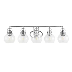 36.25" 5-Light Shirley Metal/Seeded Glass Vanity Light Chrome - JONATHAN Y: ETL Listed, LED Compatible -Furniture store GUEST 9a59383f 9697 4976 9424 43129559bd35