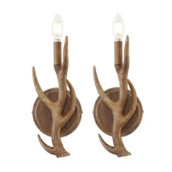 JONATHAN Y Cody (Set Of 2) 5.5" 1-Light Southwestern Bohemian Resin/Iron Faux Antler LED Sconces: Wall Mounted, UL Listed, 2700K Warm Light -Furniture store GUEST 9aa822e6 c9aa 4673 81e9 bd4f68301d2a