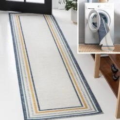 JONATHAN Y Pollux Classic Coastal Mitred Stripe Reversible Machine-Washable Indoor/Outdoor Area Rug -Furniture store GUEST 9ac278d2 121d 41aa ada6 3db1d1f4ed58
