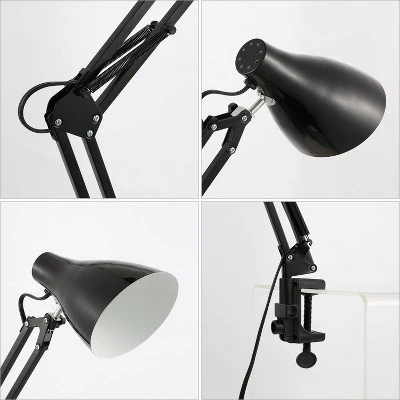 28.5" Odile Classic Industrial Adjustable Articulated Clamp-On Task Lamp (Includes LED Light Bulb) - JONATHAN Y 4 28.5" Odile Classic Industrial Adjustable Articulated Clamp-On Task Lamp (Includes LED Light Bulb) - JONATHAN Y - Image 4