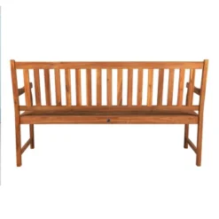 Laurel 3-Seat Slat-Back Acacia Wood Outdoor Garden Patio Bench - JONATHAN Y -Furniture store GUEST 9cbcfd55 2458 40a5 ad6a 55c957879692