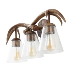JONATHAN Y Wyatt 25.5" 3-Light Southwestern Resin/Seeded Glass Faux Antler LED Vanity Light: UL Listed, Includes Mounting Hardware -Furniture store GUEST 9cd7fa31 4c35 48e6 ab31 afdd57e07c34