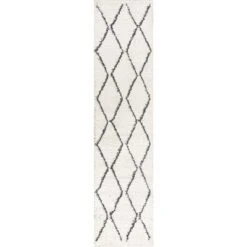 Catala Moroccan Diamond Shag Indoor Area Rug - JONATHAN Y