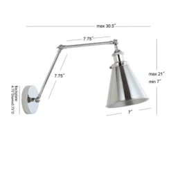 JONATHAN Y 7" Adjustable Arm Metal Rover Wall Sconce (Includes Energy Efficient Light Bulb) Silver: ETL Listed, Modern Design, Hardwired 6 JONATHAN Y 7" Adjustable Arm Metal Rover Wall Sconce (Includes Energy Efficient Light Bulb) Silver: ETL Listed, Modern Design, Hardwired -Furniture store GUEST 9e05172a 13c0 4e36 bc3f a036f56c5a1f