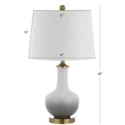 25" Gradient Ceramic/Brass Table Lamp White/Gray (Includes LED Light Bulb) - JONATHAN Y -Furniture store GUEST 9f524f20 ad2b 4066 a84a 0a3c413a35a9