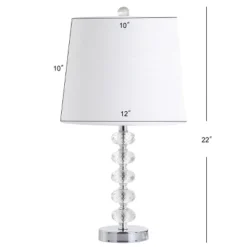 22" (Set Of 2) Kevin Glass/Metal Table Lamp (Includes LED Light Bulb) Clear/Chrome - JONATHAN Y -Furniture store GUEST 9f8958dc 9607 4cb6 9a0e b996baeedae3