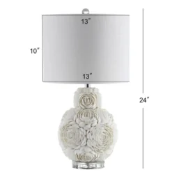 24" Seashell Rosette Table Lamp (Includes LED Light Bulb) White - JONATHAN Y -Furniture store GUEST a2431d97 7c6e 48e6 8710 70358d634f03