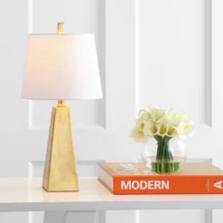 20.5" Alexis Resin Table Lamp (Includes LED Light Bulb) Gold - JONATHAN Y