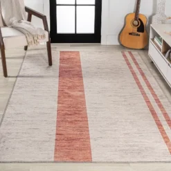 Raita Modern Distressed Stripe Machine-Washable Area Rug - JONATHAN Y -Furniture store GUEST a3100f6a 11ba 4b32 9f4e 8fc93afcf141