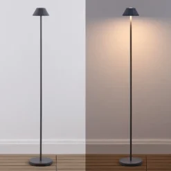 JONATHAN Y Mallory Modern Minimalist Indoor/Outdoor Iron Pleated Shade Rechargeable/Cordless Dimmable Integrated LED Floor Lamp -Furniture store GUEST a3e66688 b947 4455 8f57 388b62736be6