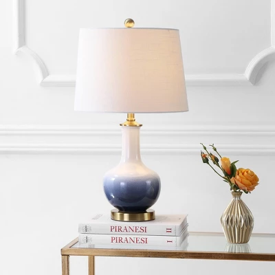 25" Ceramic/Brass Gradient Table Lamp (Includes LED Light Bulb) White - JONATHAN Y 1 25" Ceramic/Brass Gradient Table Lamp (Includes LED Light Bulb) White - JONATHAN Y