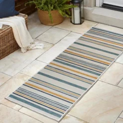 JONATHAN Y Janus Classic Coastal Ticking Stripe Reversible Machine-Washable Indoor/Outdoor Area Rug -Furniture store GUEST a430f8b0 1812 4da6 83d7 66729b9e348d