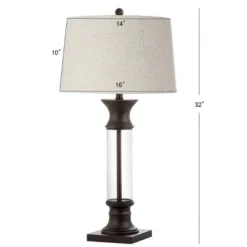32" (Set Of 2) Hunter Metal/Glass Table Lamp (Includes Energy Efficient Light Bulb) - JONATHAN Y 5 32" (Set Of 2) Hunter Metal/Glass Table Lamp (Includes Energy Efficient Light Bulb) - JONATHAN Y -Furniture store GUEST a46fbbee ed05 496e 9d11 13c66094d9d0