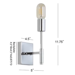 11.7" Metal Turing Wall Sconce (Includes Energy Efficient Light Bulb) Silver - JONATHAN Y: ETL Listed, Modern Design, Hardwired -Furniture store GUEST a5366d3c 4c9c 4e9e ab1d b017ddb5cab1