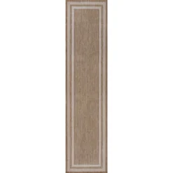 Dover Classic 3-Stripe Border Indoor/Outdoor Area Rug - JONATHAN Y