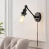 8" LED Cowie Iron/Glass Adjustable Wall Sconce Oil Rubbed Bronze - JONATHAN Y: Dimmable, UL Listed, Eco-Friendly