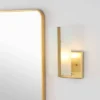 (Set Of 2) 5.5" 1-Light Mila Modern Coastal Iron/Glass LED Sconce Brass Gold - JONATHAN Y: Art Deco, Eco-Friendly LED, UL Listed