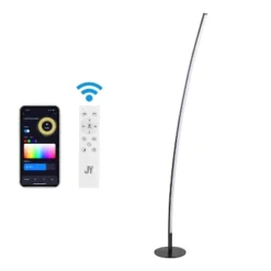 JONATHAN Y Malthe 71" Arc LED Floor Lamp Black: Dimmable, ETL Listed, Metal Body, No Shade -Furniture store GUEST a6e2758b 64a7 4a2b 9ae6 d2b0a2ac653c