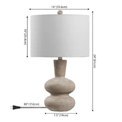 JONATHAN Y Matheo 24" Modern Minimalist Sculptural Oak-Grain Resin LED Table Lamp -Furniture store GUEST aa2ac2d4 256d 4247 9fe3 344413e3a906
