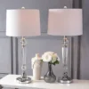 29.5" (Set Of 2) Emma Crystal Table Lamps (Includes LED Light Bulb) Clear - JONATHAN Y