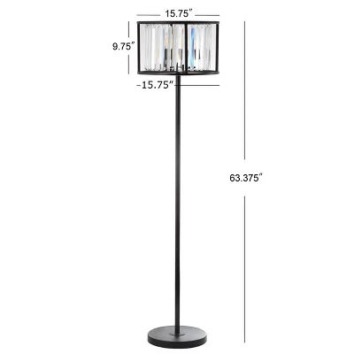 63.375" Metal/Crystal Bevin Floor Lamp (Includes LED Light Bulb) Black - JONATHAN Y 3 63.375" Metal/Crystal Bevin Floor Lamp (Includes LED Light Bulb) Black - JONATHAN Y - Image 3