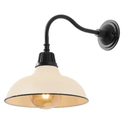 JONATHAN Y Aurora Farmhouse Industrial Indoor/Outdoor Iron LED Gooseneck Arm Outdoor Sconce -Furniture store GUEST ac40f6c8 d96e 4266 90b2 0434f3490dd9