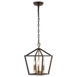 10" 3-Light Ojai Iron Classic Modern Lantern LED Pendant - JONATHAN Y -Furniture store GUEST acb57a7e 39aa 492c 9354 d800a18fff58