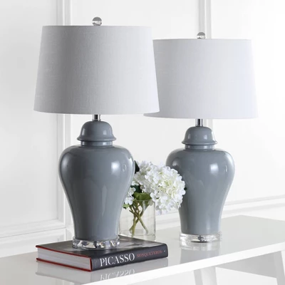 Set Of 2) 27.25" Winnie Ceramic Urn Table Lamp (Includes Energy Efficient Light Bulb) - JONATHAN Y 2 Set Of 2) 27.25" Winnie Ceramic Urn Table Lamp (Includes Energy Efficient Light Bulb) - JONATHAN Y - Image 2