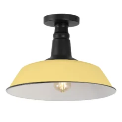 JONATHAN Y Camila Classic Industrial Indoor/Outdoor Iron LED Semi Flush Mount -Furniture store GUEST ae35ee47 5a4e 42d5 a4c0 5bafea87d589