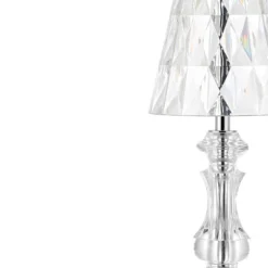 JONATHAN Y 12.75" Lillian Bohemian Classic Acrylic Rechargeable Integrated LED Table Lamp Clear/Chrome: Touch Sensor, Nightstand Friendly -Furniture store GUEST af5d0a14 19d2 492e 8d40 9481af412c3d