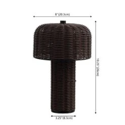 JONATHAN Y Mia 10" Modern Indoor/Outdoor Faux Wicker Rechargeable/Cordless Dimmable Integrated LED Table Lamp -Furniture store GUEST afa8d595 9db1 4cdc 92ae 77509c5b7561
