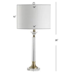 28" (Set Of 2) Mark Crystal/Metal Table Lamp (Includes LED Light Bulb) Clear/Brass - JONATHAN Y -Furniture store GUEST b11d5c66 71af 41bb b5ed ed3915b10650